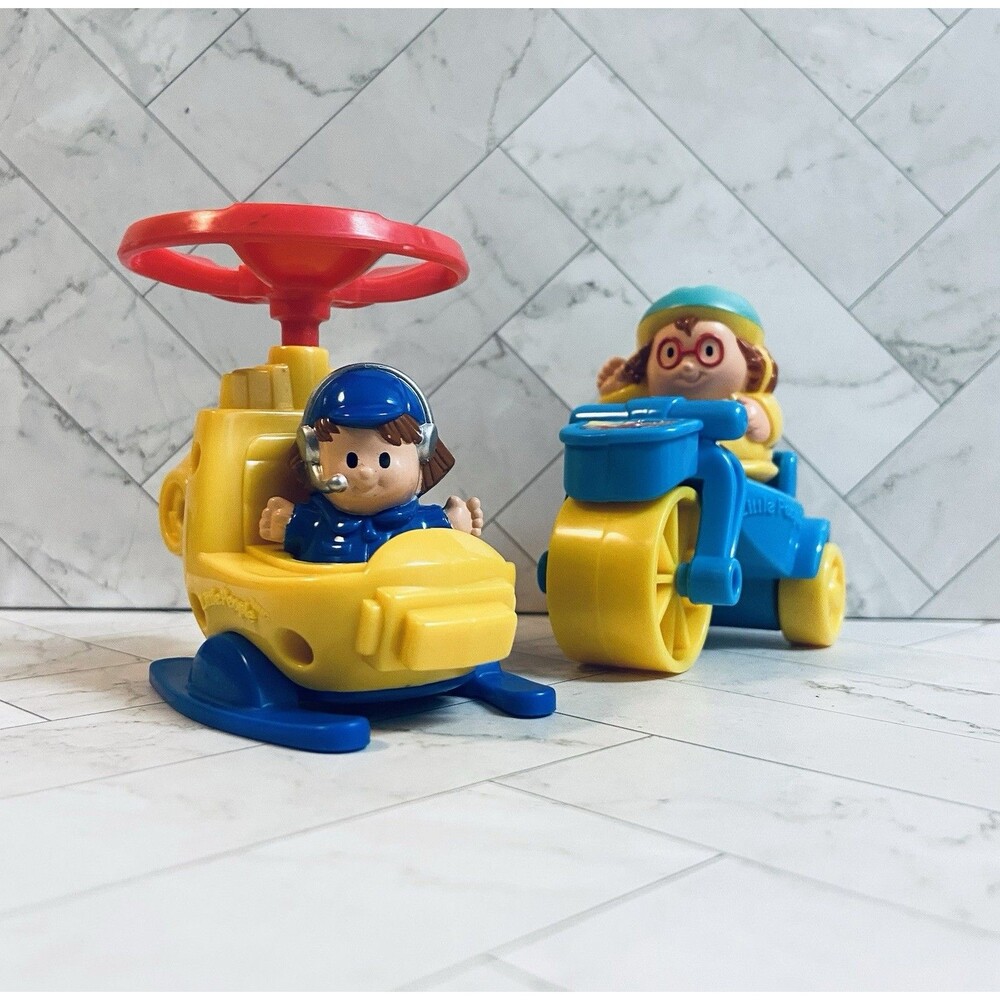 Vintage 2001 Little People McDonald’s Happy Meal Toys Tricycle And Helicopter